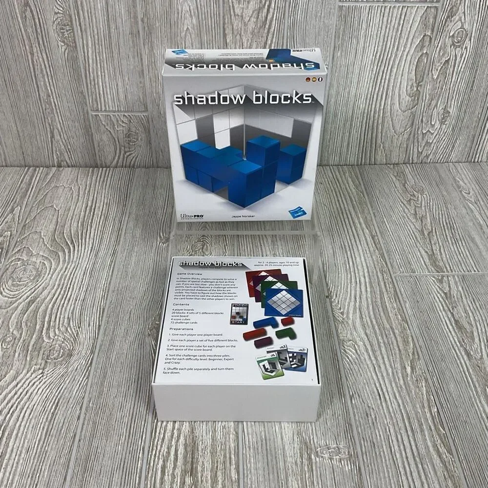 Shadow Blocks Puzzle Game by Jeppe Norsker English Edition Complete Game in Box